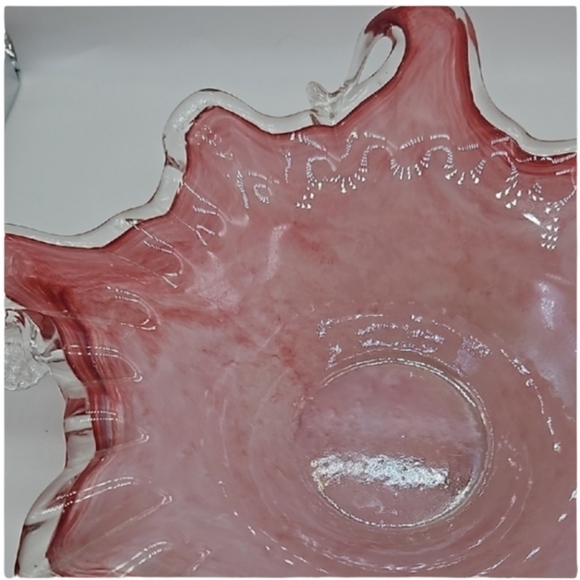 Blown Glass Pink Decorative Bowl - Picture 6 of 14